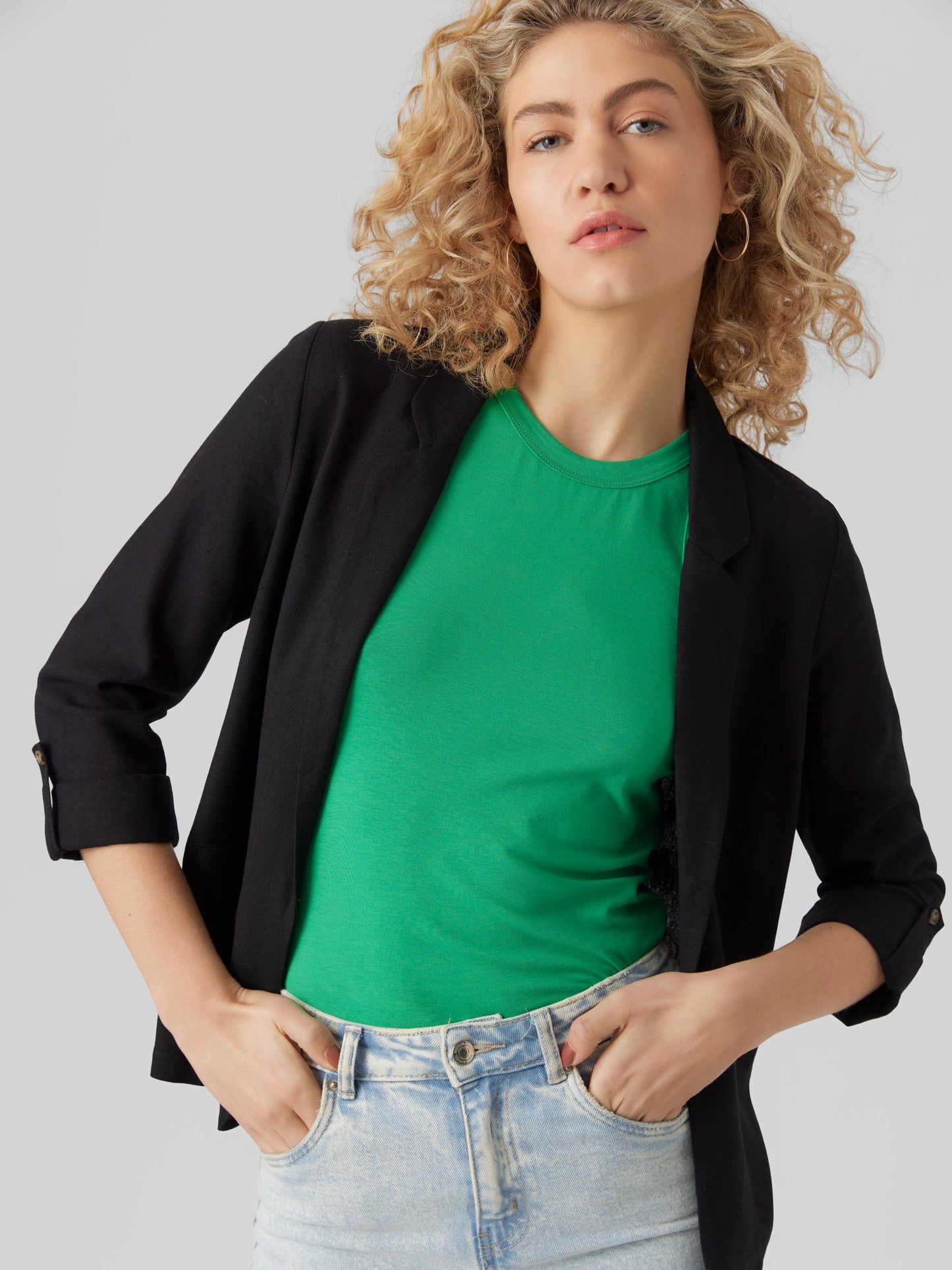 VMJESMILO 3/4 LOOSE BLAZER WVN NOOS - 10279700