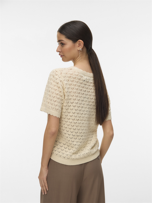 VMJAQUELINE SS O-NECK TOP BOO - 10340106