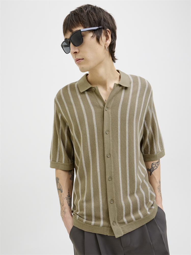 JJEMIL KNIT STRIPED SHIRT SS - 12268460