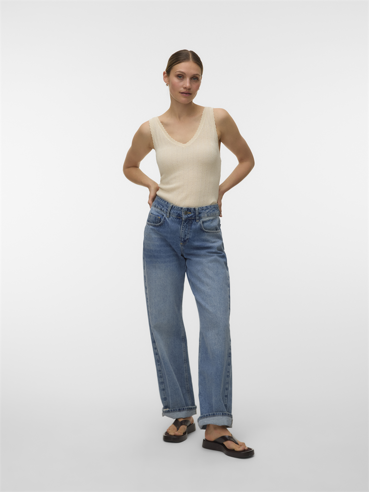 VMNEWLEX POINTELLE V-NECK TOP - 10340559