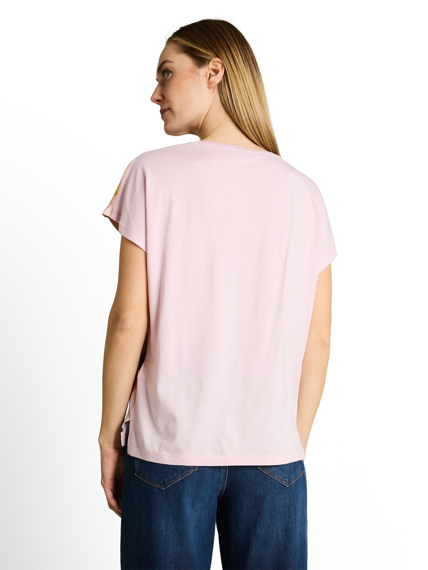 T-shirt fabric mix print crew - 1050445