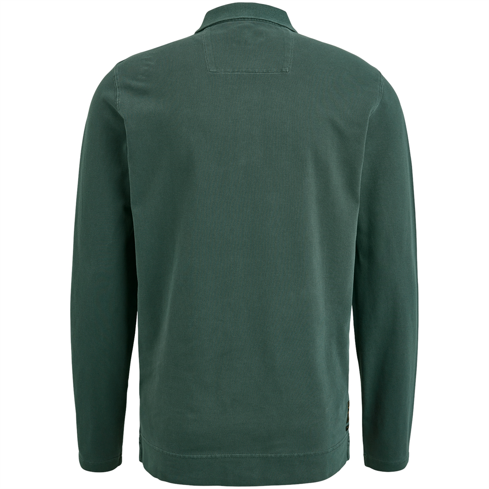 Long sleeve polo pique garment dye - PPS2308801