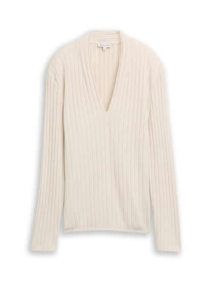 T-shirt v-neck cosy rib - 1048936