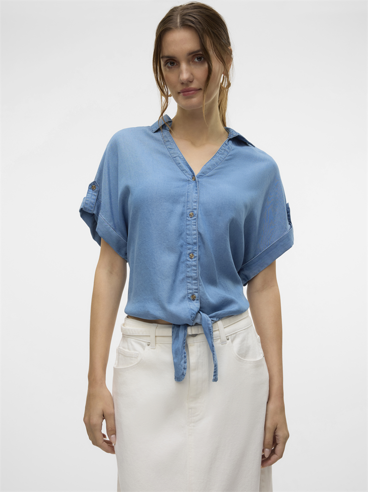 VMFLEUR SS BOW TENCEL SHIRT - 10326059