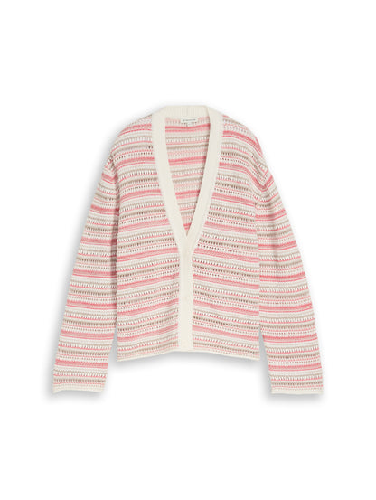 knit structured stripe cardiga - 1050786
