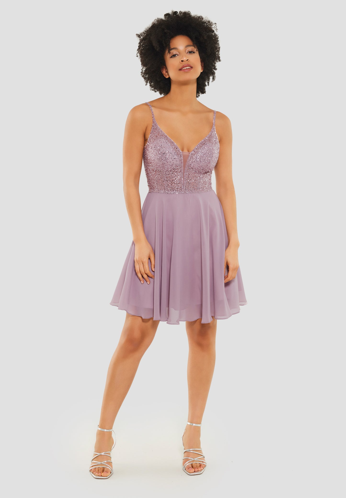 Midikleid aus Material-Mix - 5AE19300
