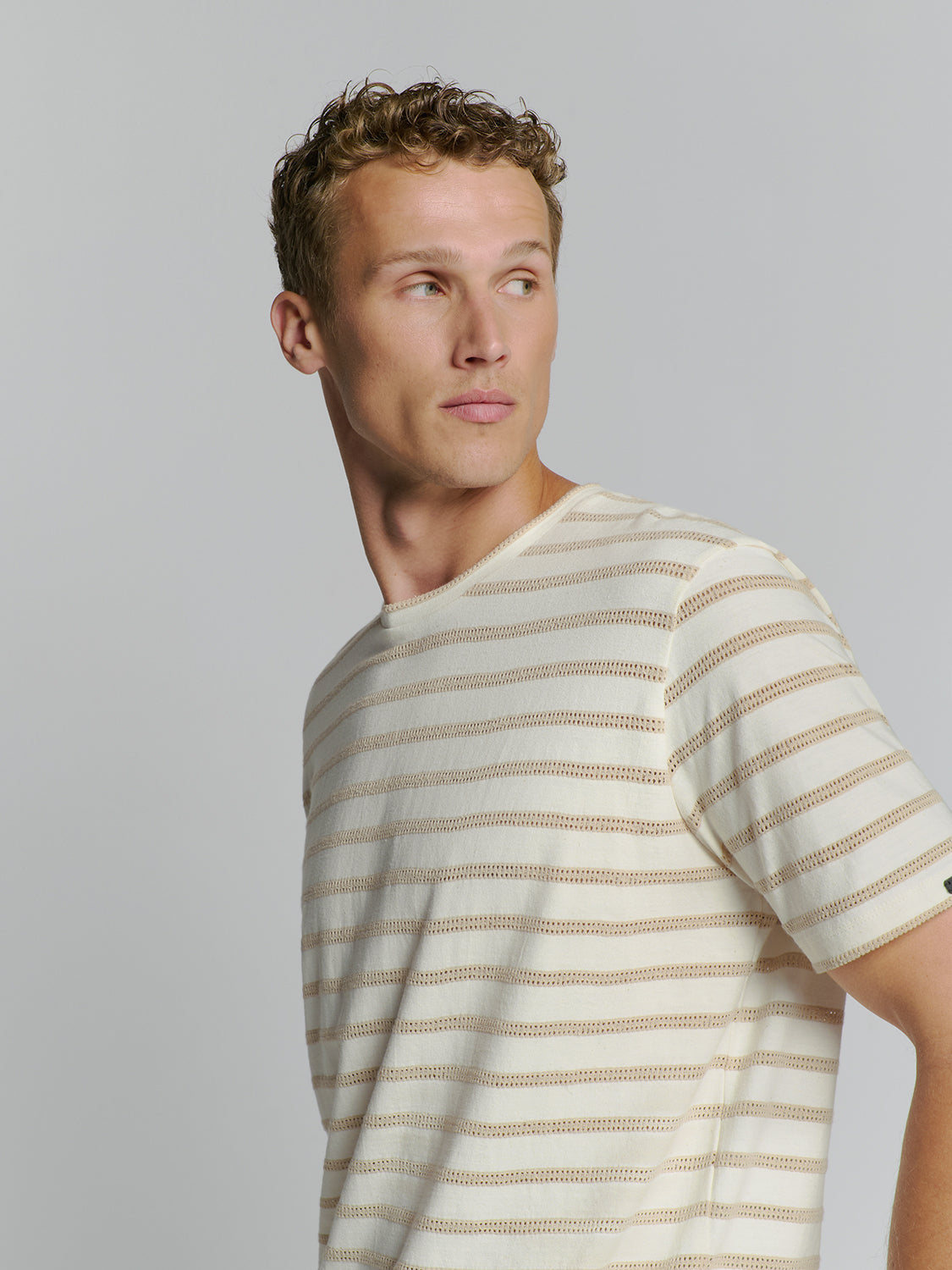 T-Shirt Crewneck Jacquard Stripes - 27350304