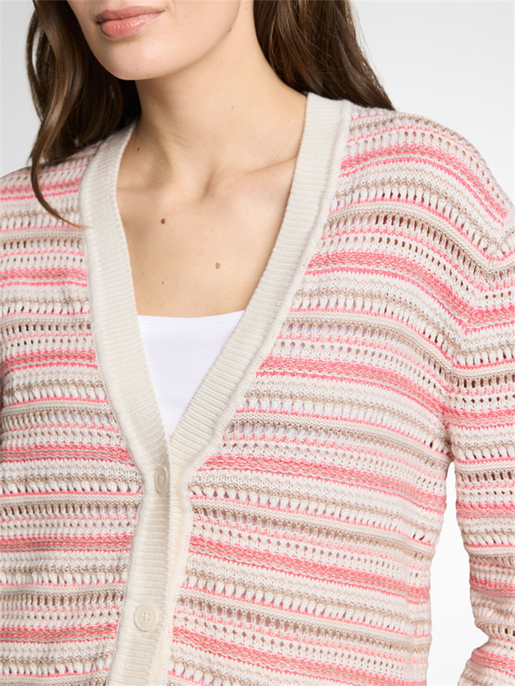 knit structured stripe cardiga - 1050786