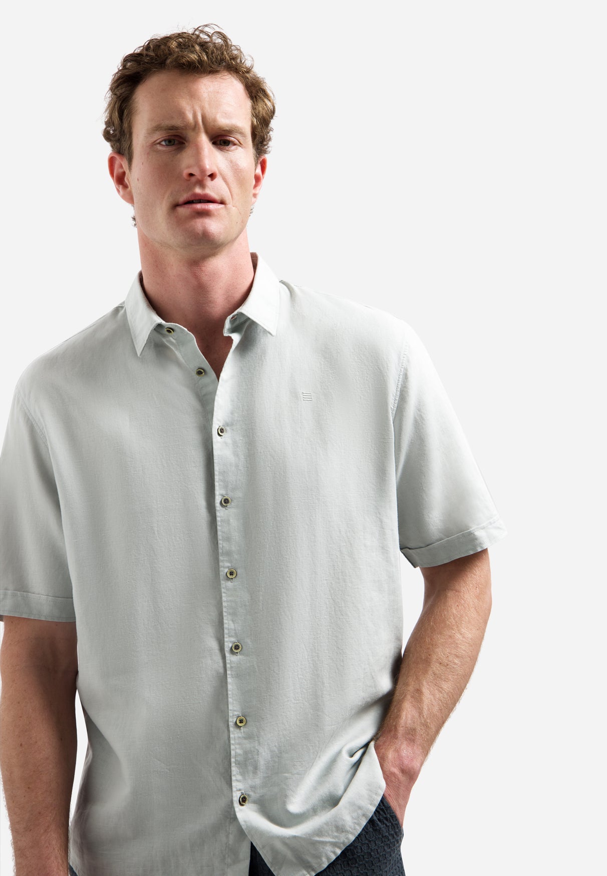 Shirt Short Sleeve With Linen - 31480321SN