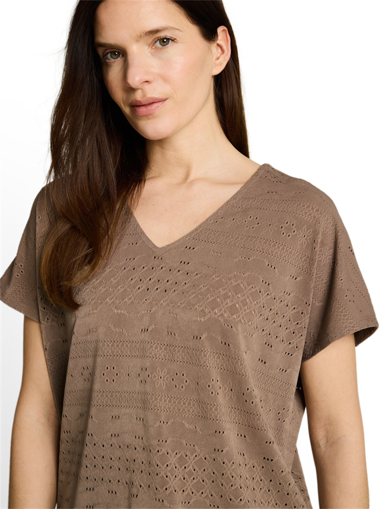 T-shirt v-neck ajour - 1050421