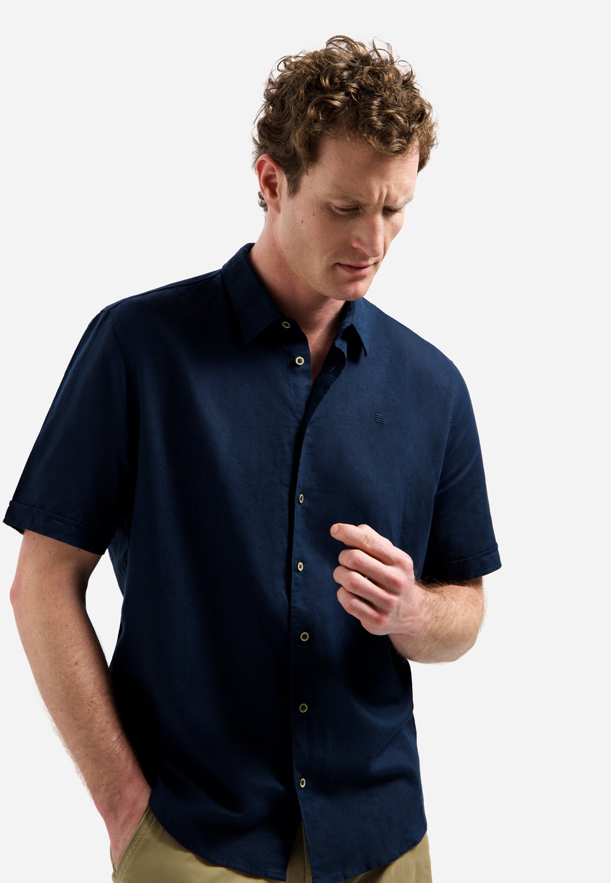 Shirt Short Sleeve With Linen - 31480321SN