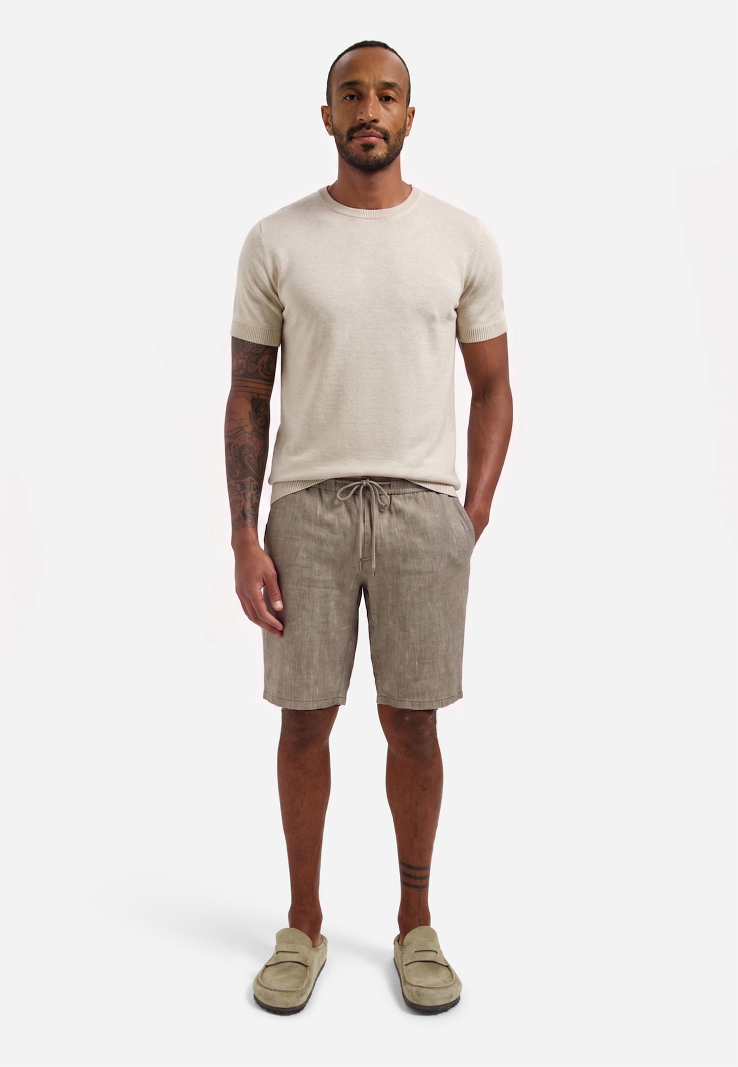 Short Chino With Linen - 318190311