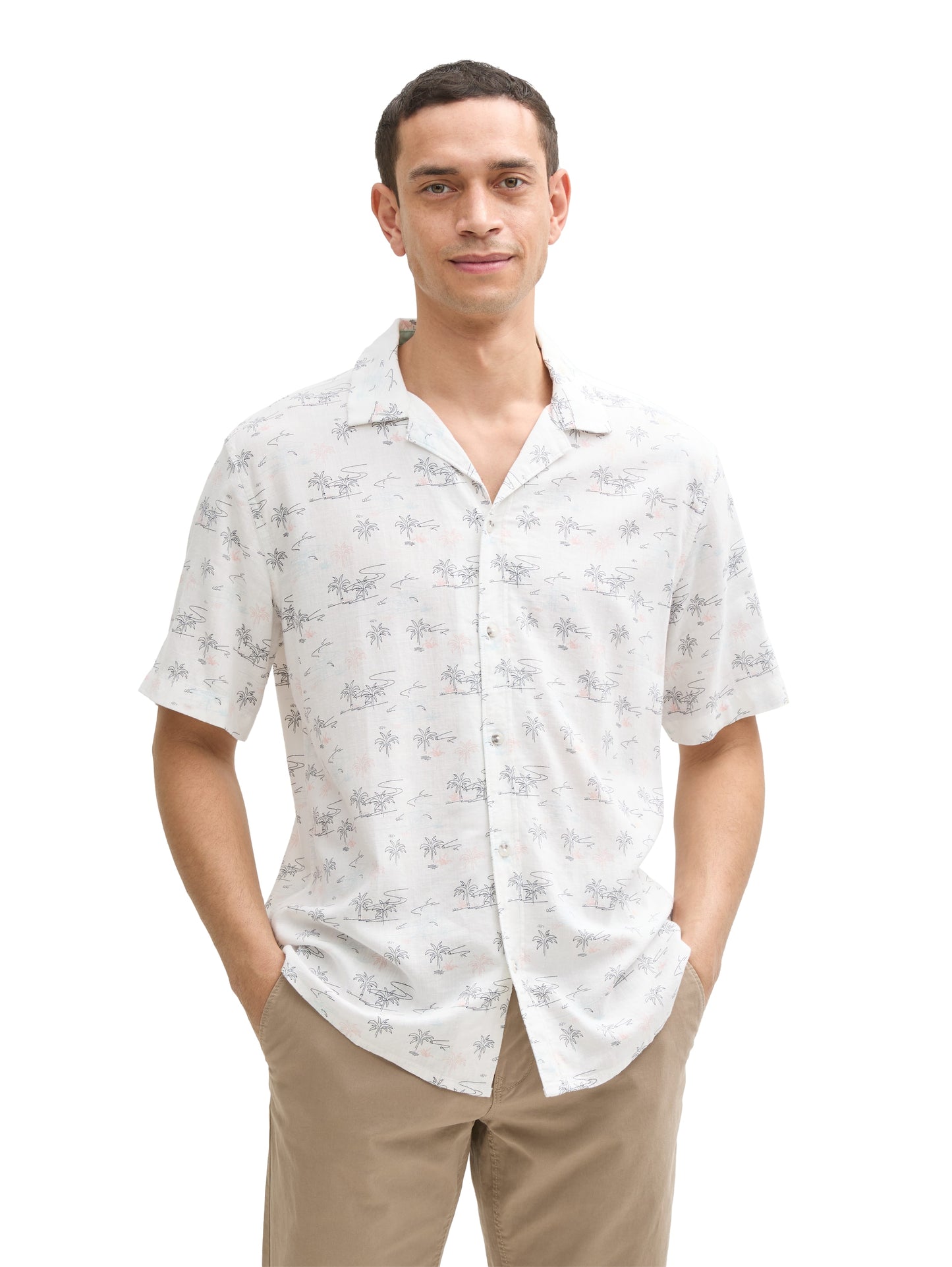 printed viscose linen shirt - 1045110