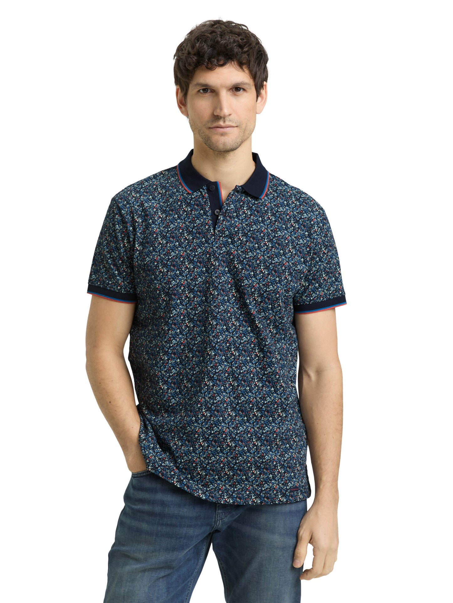 allover printed polo - 1050156