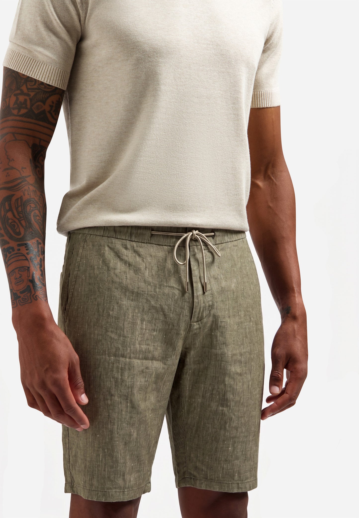 Short Chino With Linen - 318190311