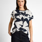 T-shirt fabric mix print crew - 1050445