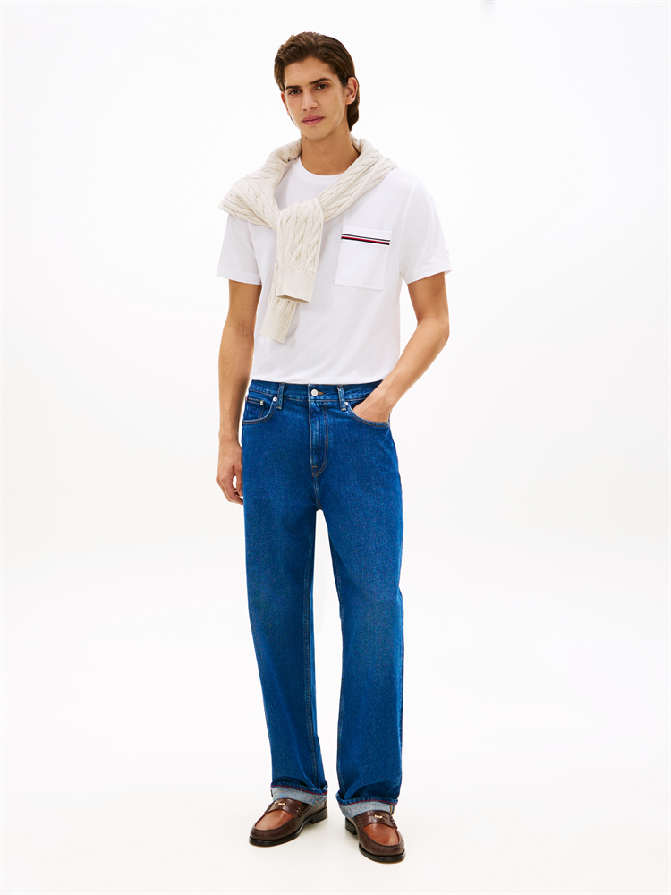 GLOBAL STRIPE PIQUE POCKET TEE - MW0MW42397
