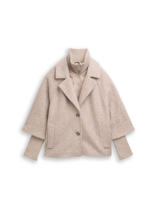 bouclé cape jacket - 1046602