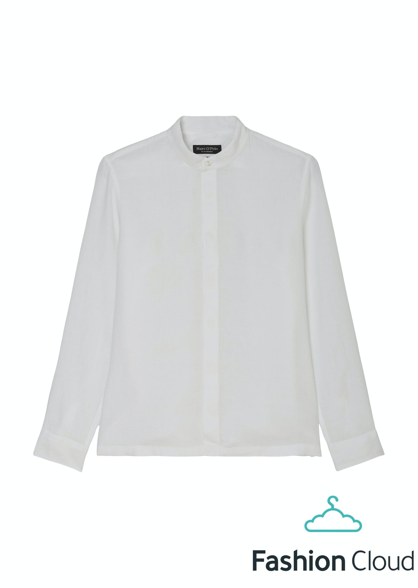 Stand up collar, long sleeve, linen - M23742842358
